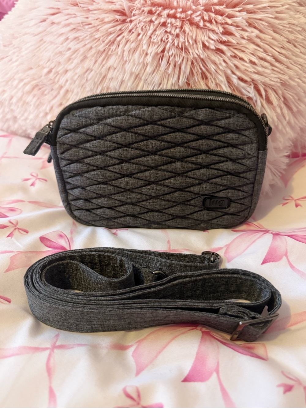 LUG Coupe Quilted Crossbody/Belt Bag -Grey